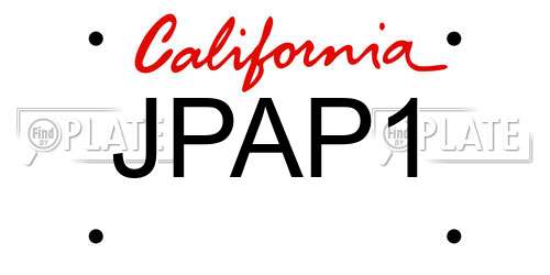 JPAP1 California License Plate