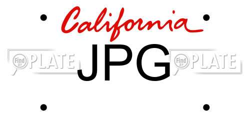 JPG California License Plate