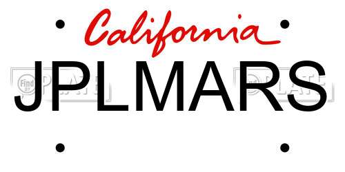 JPLMARS California License Plate