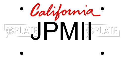 JPMII California License Plate