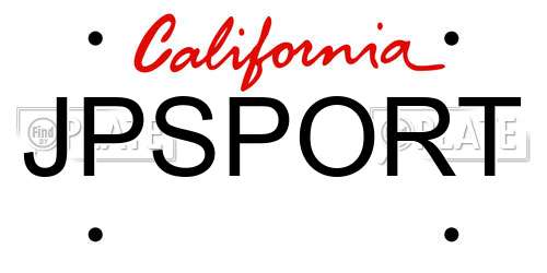 JPSPORT California License Plate