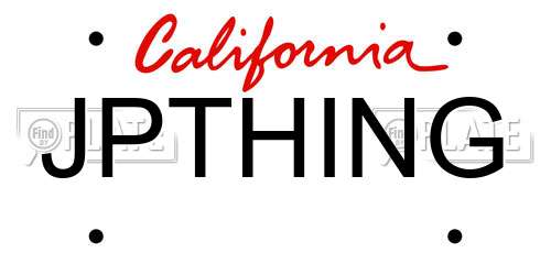 JPTHING California License Plate