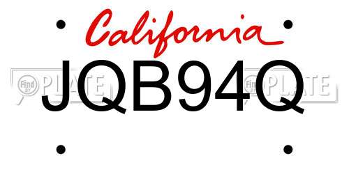 JQB94Q California License Plate