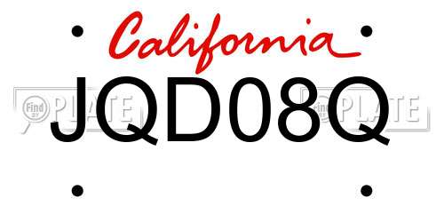 JQD08Q California License Plate