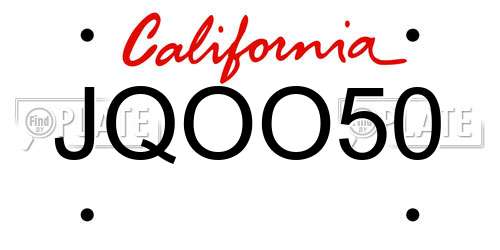 JQOO50 California License Plate