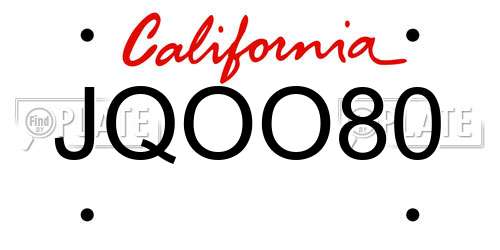 JQOO80 California License Plate