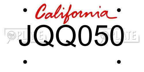 JQQ050 California License Plate