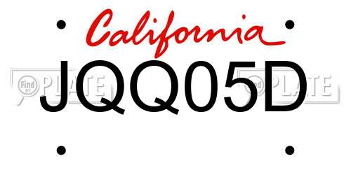 JQQ05D California License Plate