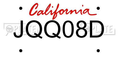 JQQ08D California License Plate