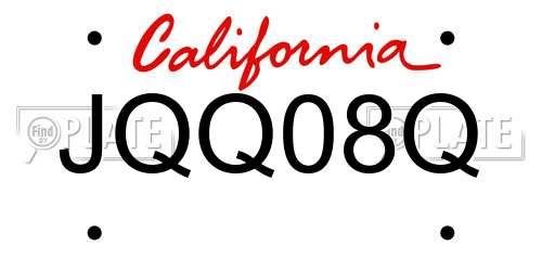 JQQ08Q California License Plate