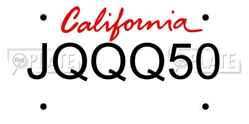 JQQQ50 California License Plate