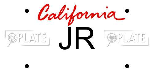 JR California License Plate
