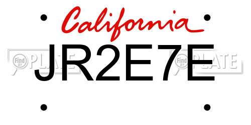 JR2E7E California License Plate