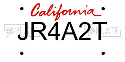 JR4A2T California License Plate