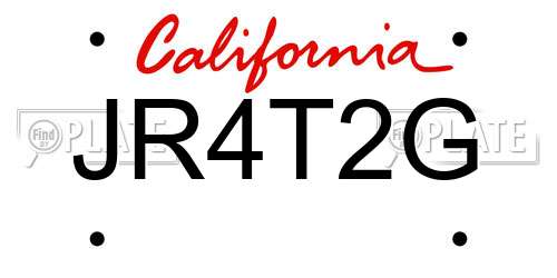 JR4T2G California License Plate