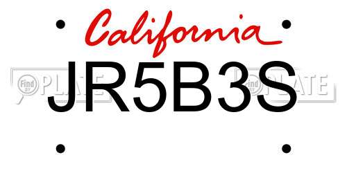 JR5B3S California License Plate