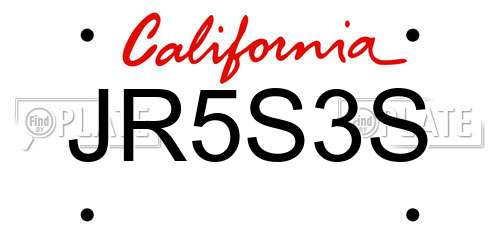JR5S3S California License Plate