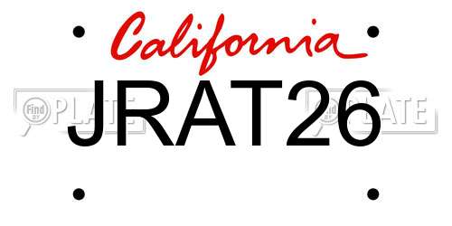JRAT26 California License Plate