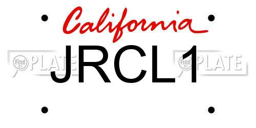 JRCL1 California License Plate