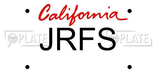 JRFS California License Plate