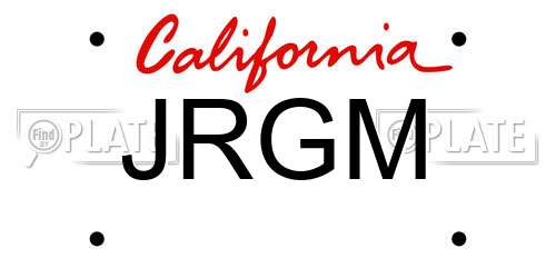JRGM California License Plate