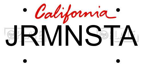JRMNSTA California License Plate