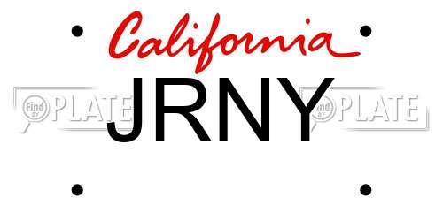 JRNY California License Plate