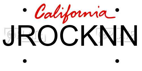 JROCKNN California License Plate