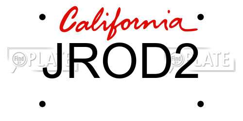 JROD2 California License Plate