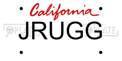 JRUGG California License Plate
