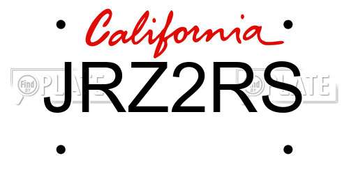 JRZ2RS California License Plate