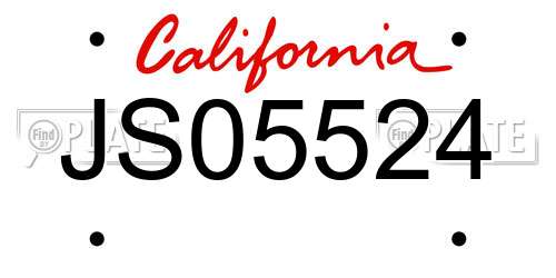 JS05524 California License Plate
