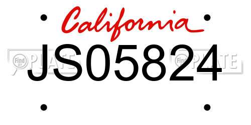 JS05824 California License Plate