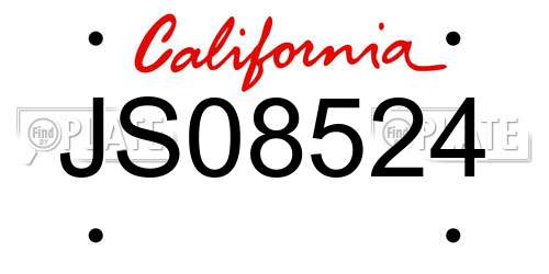 JS08524 California License Plate