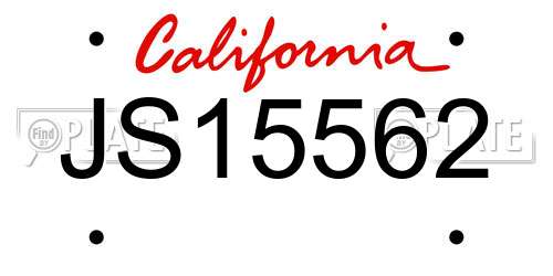 JS15562 California License Plate