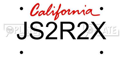 JS2R2X California License Plate