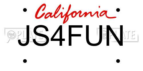 JS4FUN California License Plate