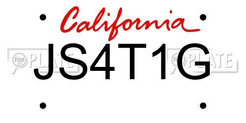 JS4T1G California License Plate