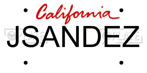 JSANDEZ California License Plate