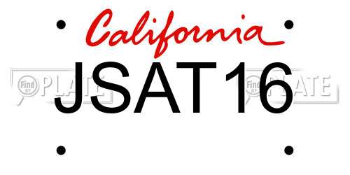 JSAT16 California License Plate