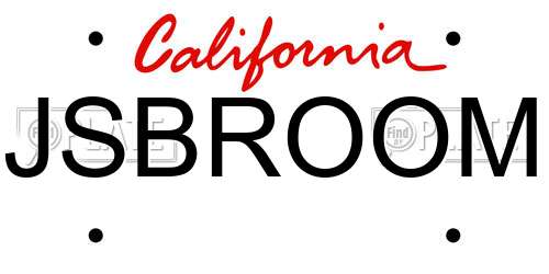 JSBROOM California License Plate