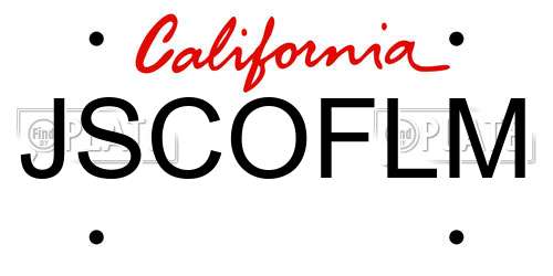 JSCOFLM California License Plate