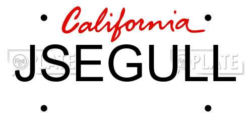 JSEGULL California License Plate