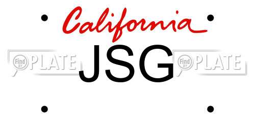 JSG California License Plate