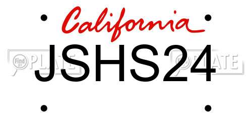 JSHS24 California License Plate