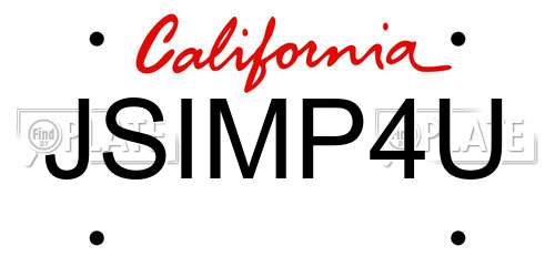 JSIMP4U California License Plate