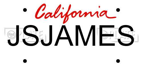 JSJAMES California License Plate