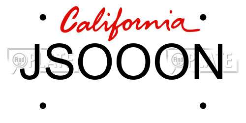 JSOOON California License Plate
