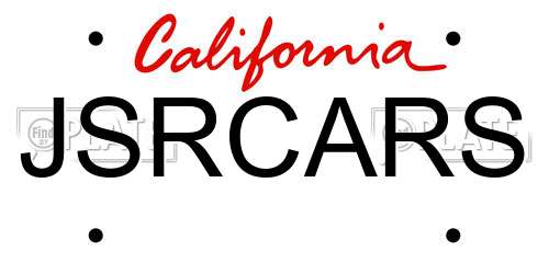 JSRCARS California License Plate