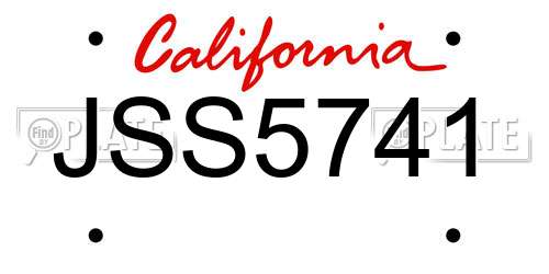 JSS5741 California License Plate